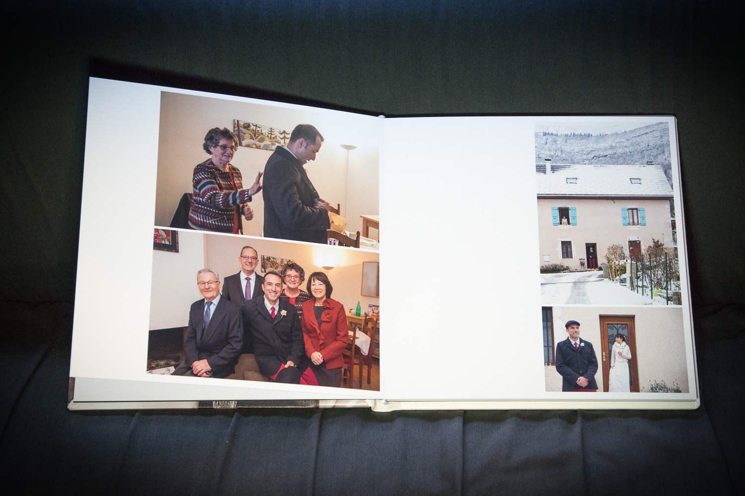Mariage au bord du lac d Annecy : préparation des mariés chez eux en compagnie de leurs parents (Haute Savoie)