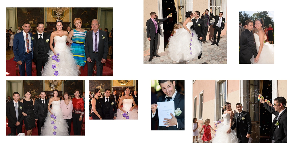 Photographe de mariage à Chambéry : sortie de la cérémonie arrière du Château de Boigne