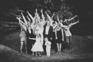 photo de groupe et photo de famille en noir et blanc