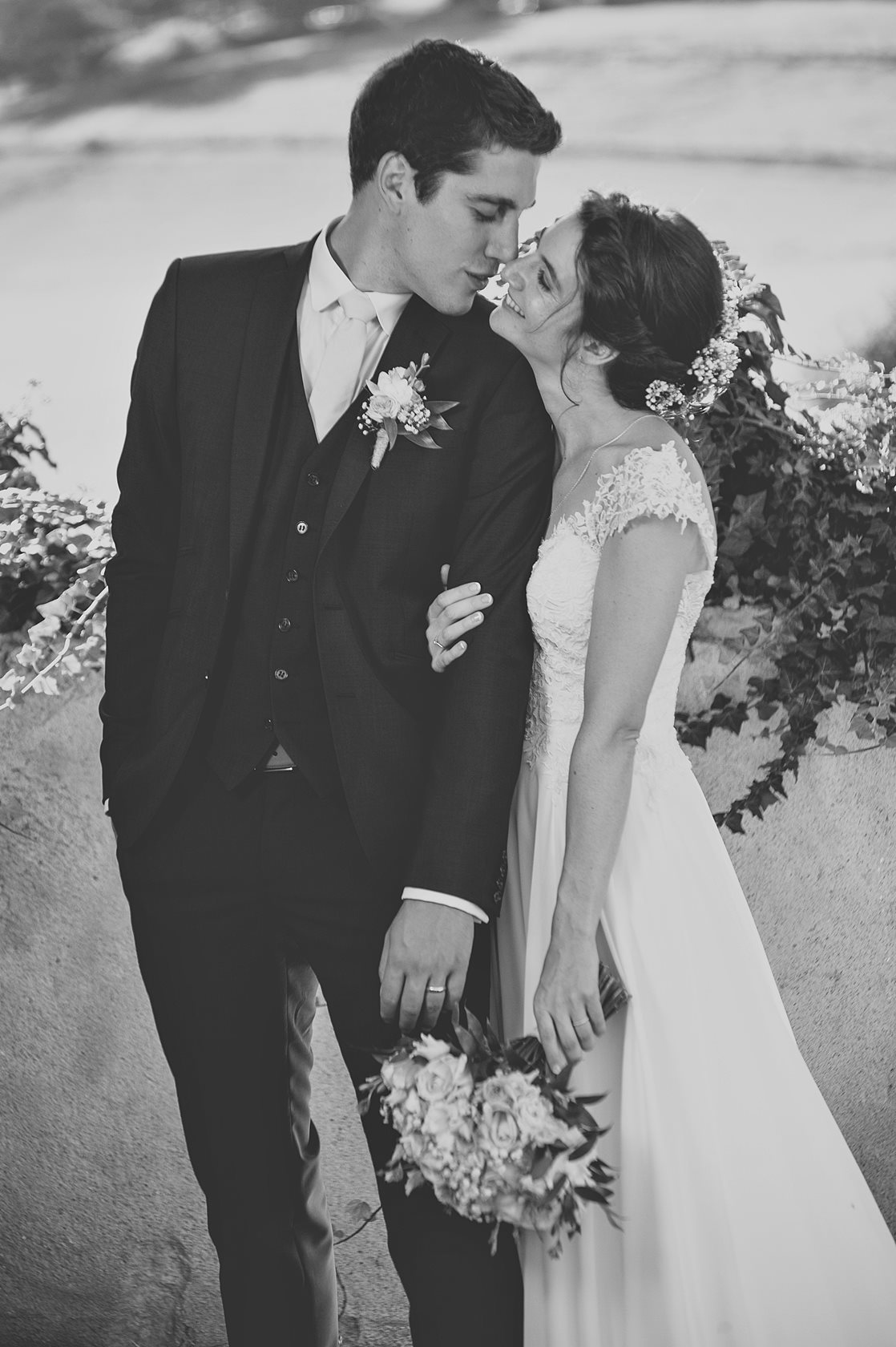 photo de mariage en noir et blanc (Savoie)