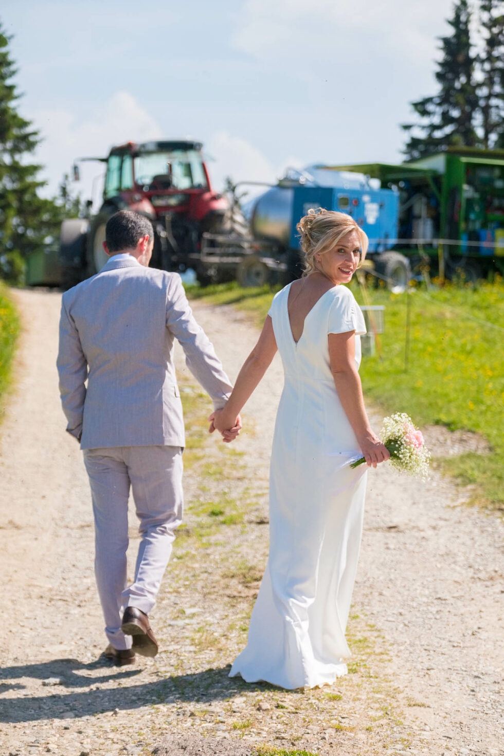 Mariage en Beaufortain, sur les pistes de ski des Saisies